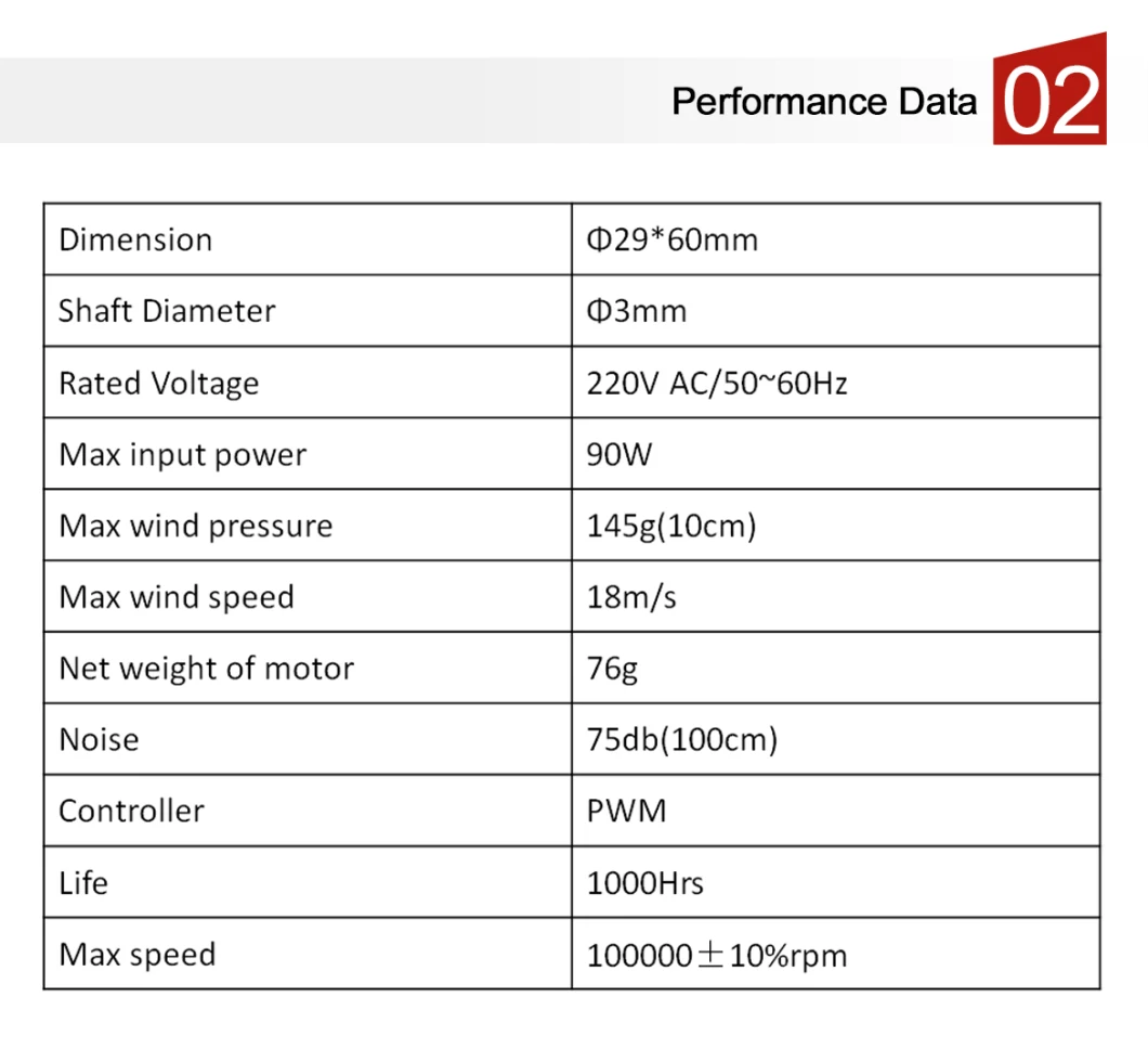 220V High Speed High Efficiency Brushless DC Motor Hair Dryer Electrical BLDC Motor