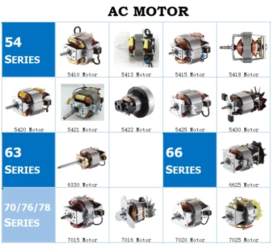 5413 165W 50/60Hz 100% Motor de cobre completo Motor eléctrico AC Universal para secador de pelo